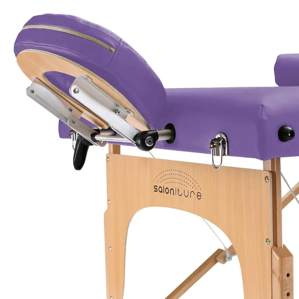 Saloniture lettino da massaggio portatile professionale con schienale-lavanda