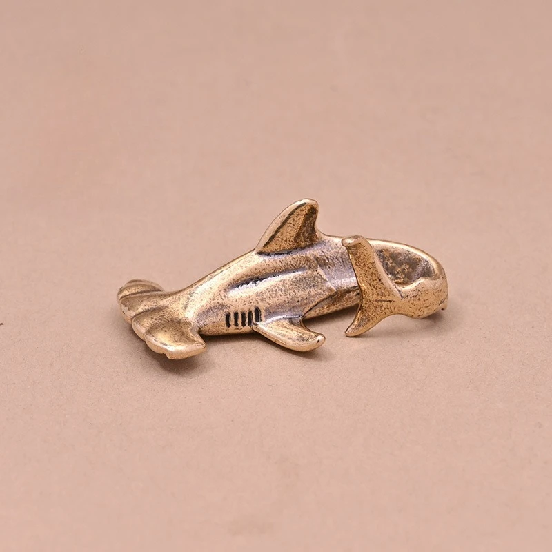 Hammerhead Shark Brass Desk Decoration Vintage Home Decor Accessoires Miniatures Marine Organisms Metal Figurine