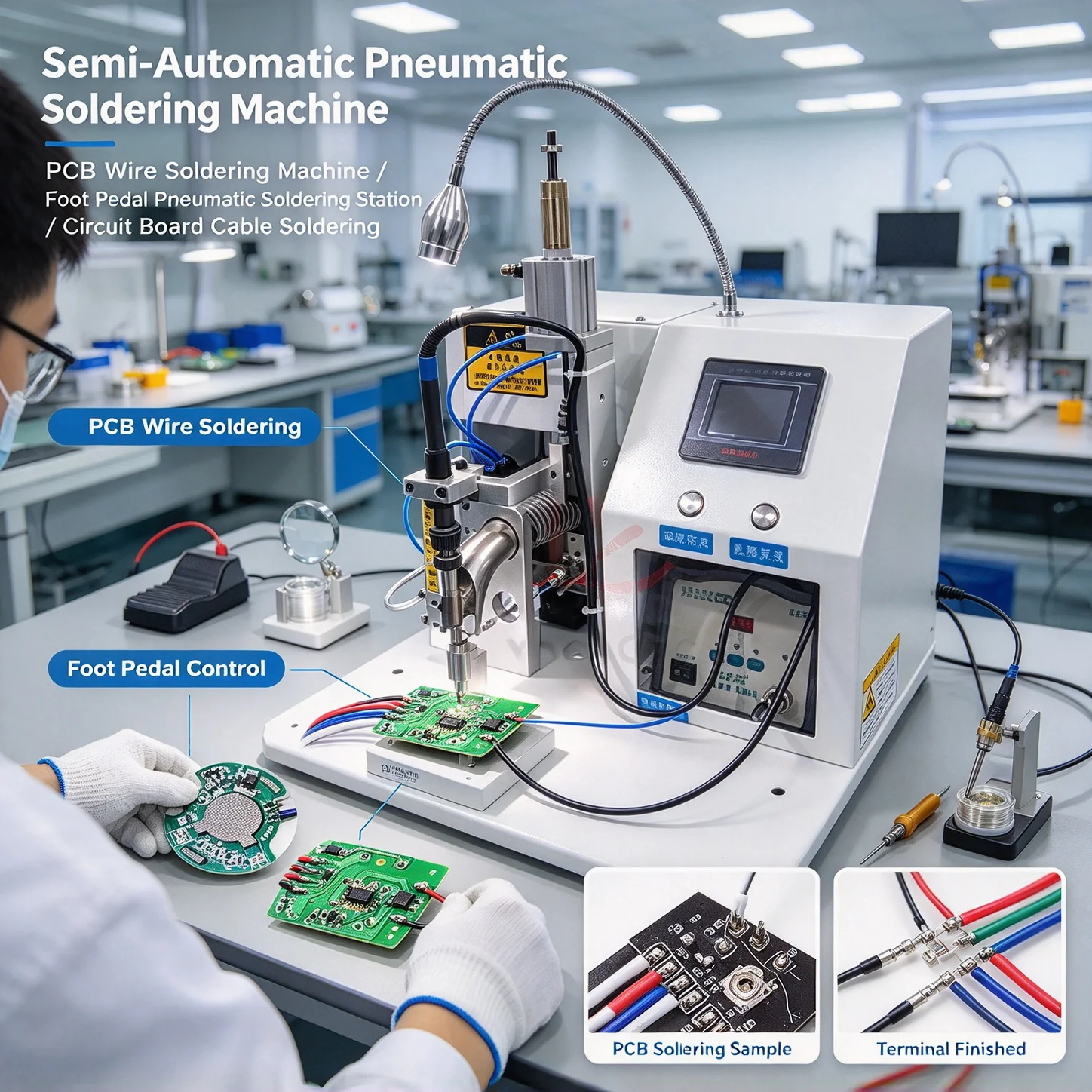 Semi-automatic Soldering Machine USB Soldering Machine Data Cable Automatic Soldering Machine Uniformity of Solder Joints