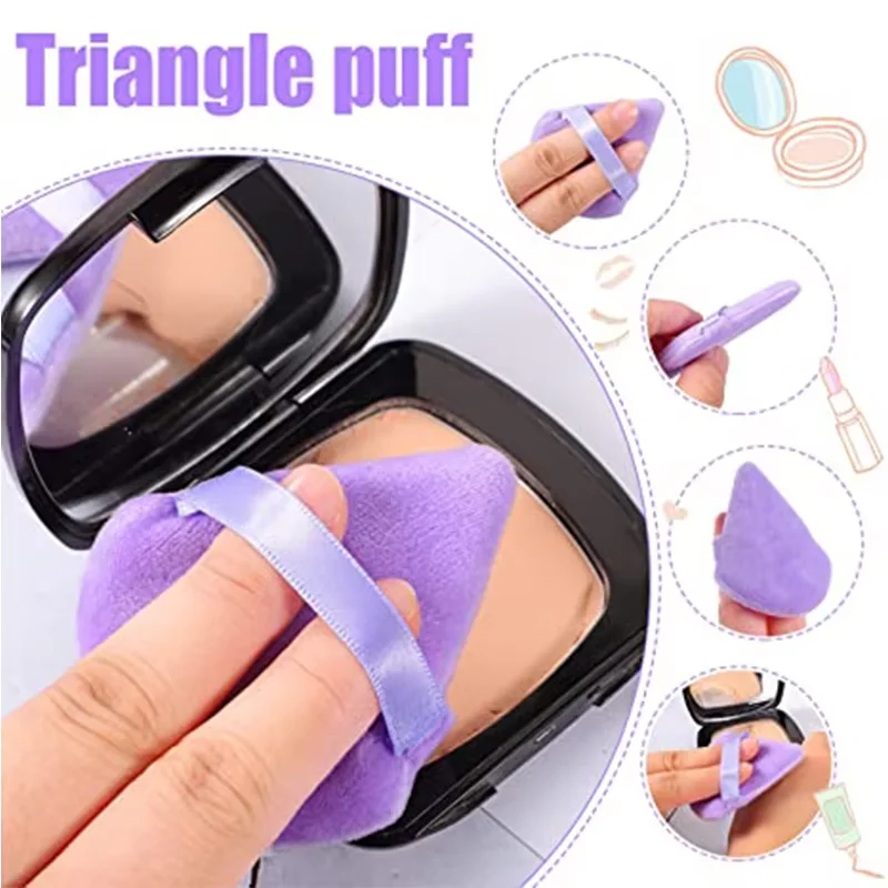 6Pcs Soft Powder Puff  Velour Triangular Powder Puff For Loose Powder Body Cosmetic Foundation Beauty Sponge Women Makeup Tools
