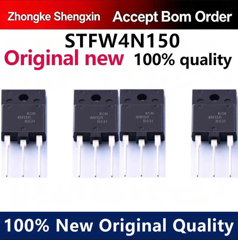 （5pcs）Brand new original STFW4N150 4N150 straight insertion fully plastic sealed TO-3P welding machine auxiliary switch tube MOS