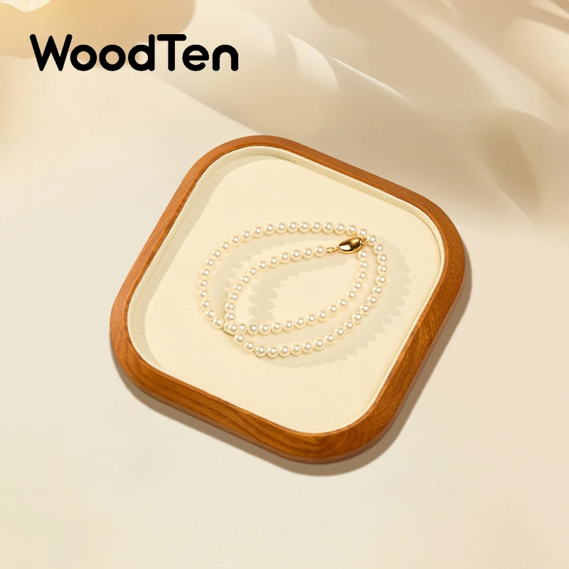 

Деревянный лоток WoodTen для украшений: подставка для браслетов, колец, ожерелий, органайзер для ювелирных изделий, демонстрационный стенд, тарелка для украшений