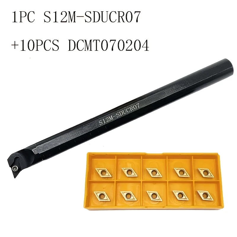 S08K/S10K/S12M SDUCR07 95° Internal Milling Arbor + 10PCS DCMT070204 ZM15 Inserts for Steel/Stainless Steel