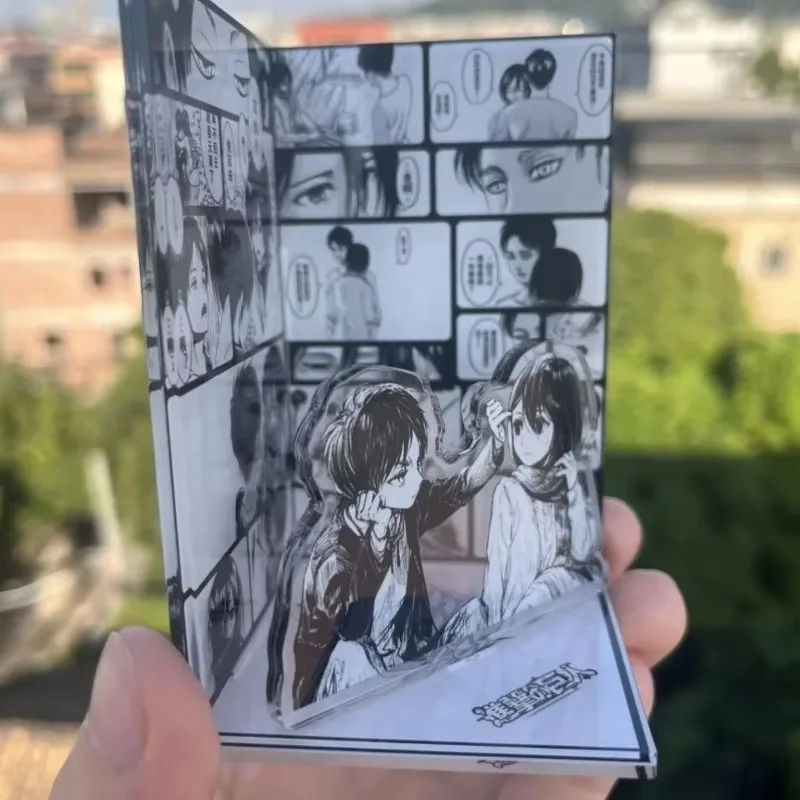 Attack on Titan Acrylic Scene Sign Board Mikasa·Ackerman Eren Jaeger Anime Peripheral Creativity Scene Modeling Desktop Ornamen