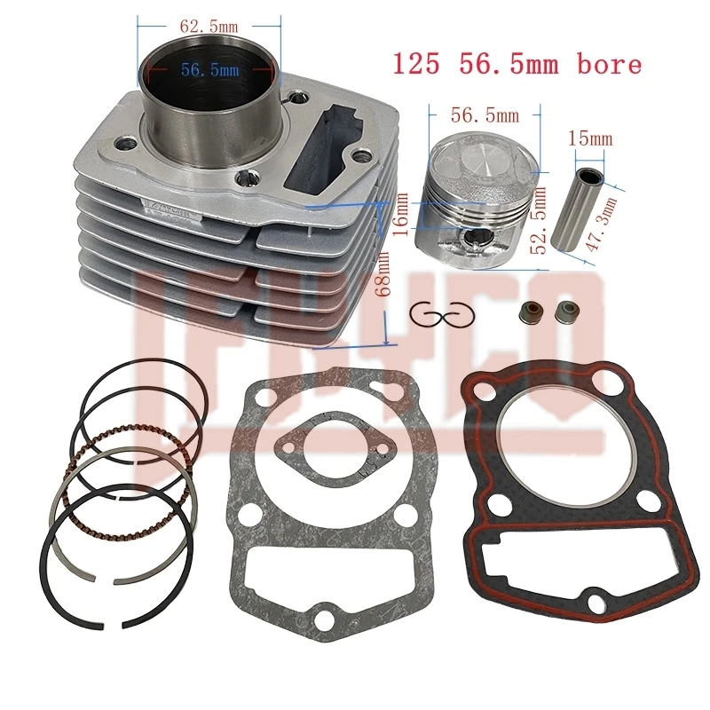 Motorcycle 56.5mm/61mm Bore Cylinder Kit Motor for Honda CB125S CL125S XL125 SL125 CB CL XL SL 125 125S 1976-1985 Motoblock Part