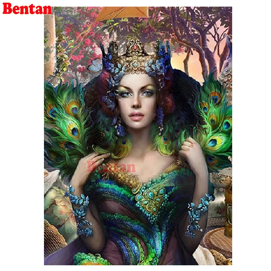 

New 5D Diamond Painting Fantasy Peacock Fairy Beauty Full Square Round Diamont Embroidery DIY Cross Stitch Kit Mosaic Home Decor