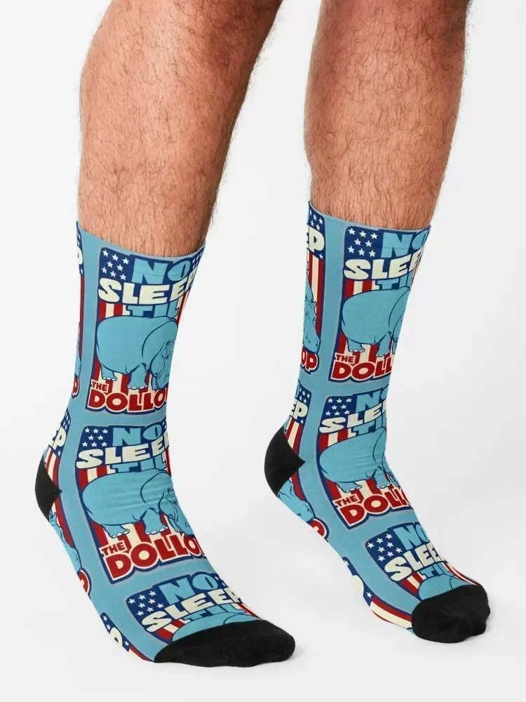 DOLLOP: No Sleep Til Hippo (simple) Socks Lots snow warm winter Children's Socks Man Women's