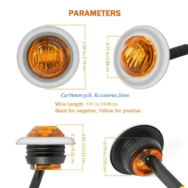 P04D 12 فولت 24 فولت LED أضواء العلامات الجانبية الجبهة الخلفية التخليص مؤشر مصباح شاحنة مصباح إشارة LED مؤشر مصباح #6