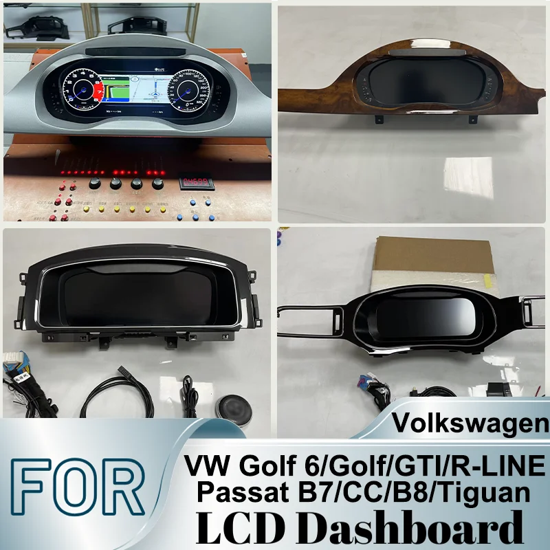 

LCD Digital Dashboard Virtual Cockpit Speedometer Instrument Cluster For Volkswagen Tiguan golf 6 7 passat B8 CC Scirocco 2015