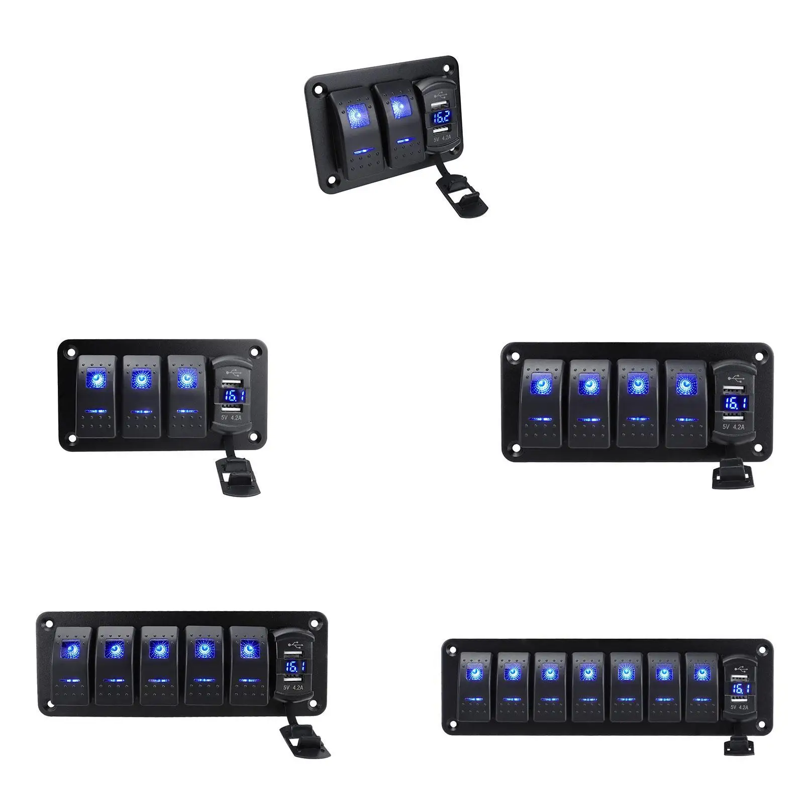 

Панель с кнопочными переключателями, алюминиевая, профессиональная, высокопроизводительная, с двойным USB 4.2A