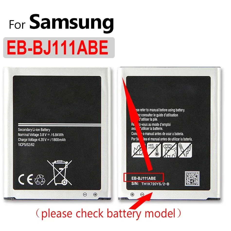 Battery For Samsung Galaxy J3 J5 J7 (2015 2016 2017) J510 J510F J510G EB-BJ510CBE J2 J1 Core Prime J120F Express 3 Win 2 Duos TV