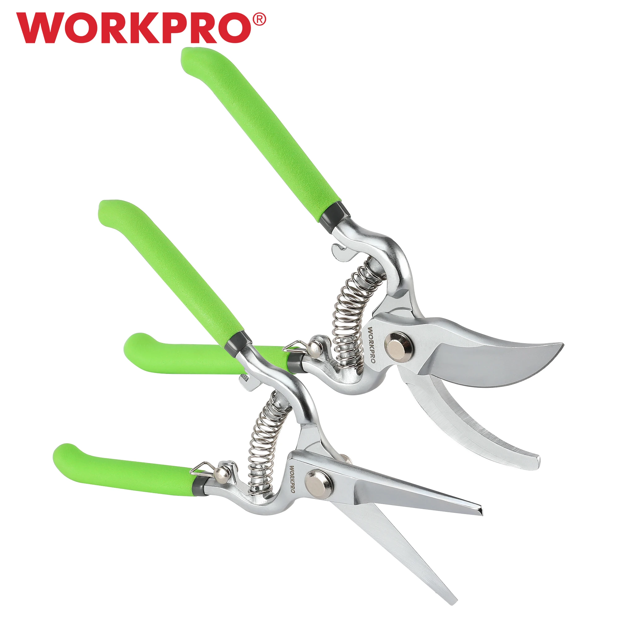 WORKPRO 2PC Kéo Cắt Tỉa Bộ Dụng Cụ Làm Vườn Kéo Cho Sân Vườn Mạ Điện Kéo Làm Vườn Dụng Cụ Cầm Tay