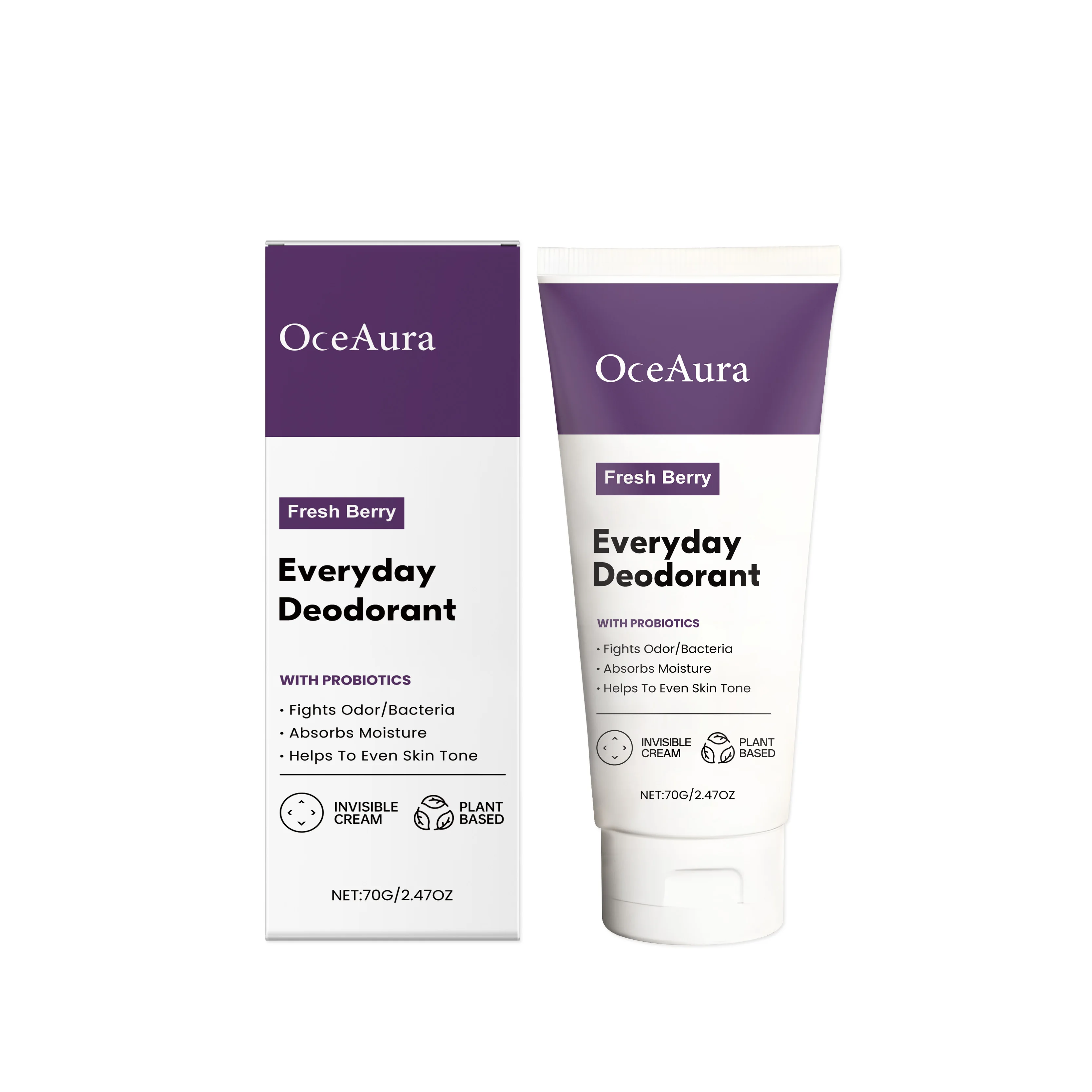 Fruity Scent Fresh Deodorant Cream, Cleans Underarm Odor, Summer Cool, Daily Body Care Cream, Nourishes & Softens Skin