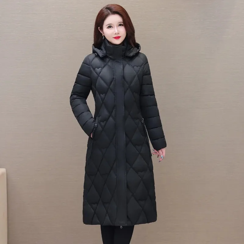 2025 novo inverno e outono feminino pato branco para baixo hoodies puffer jaquetas casacos quentes à prova de vento preto branco casacos