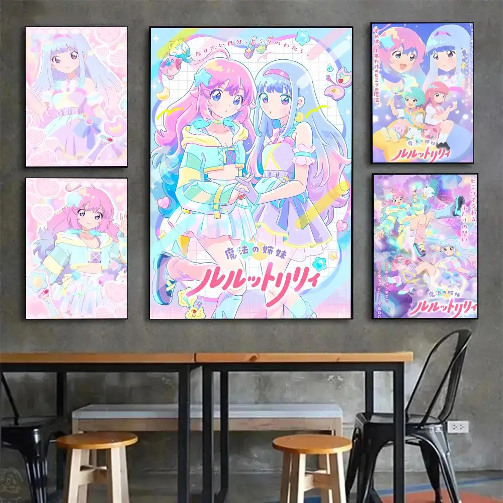 Cute Sparkly M-Magical Sisters L-LuluttoLilly Poster Painting Wall Art Mural for Living Room Home Decor and Gifts