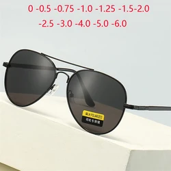 0 -0.5 -0.75 To -4.0 Double Beam Prescription Sunglasses Polarized UV400 Driving Cat Eye Nearsighted Sunglasses With Diopters