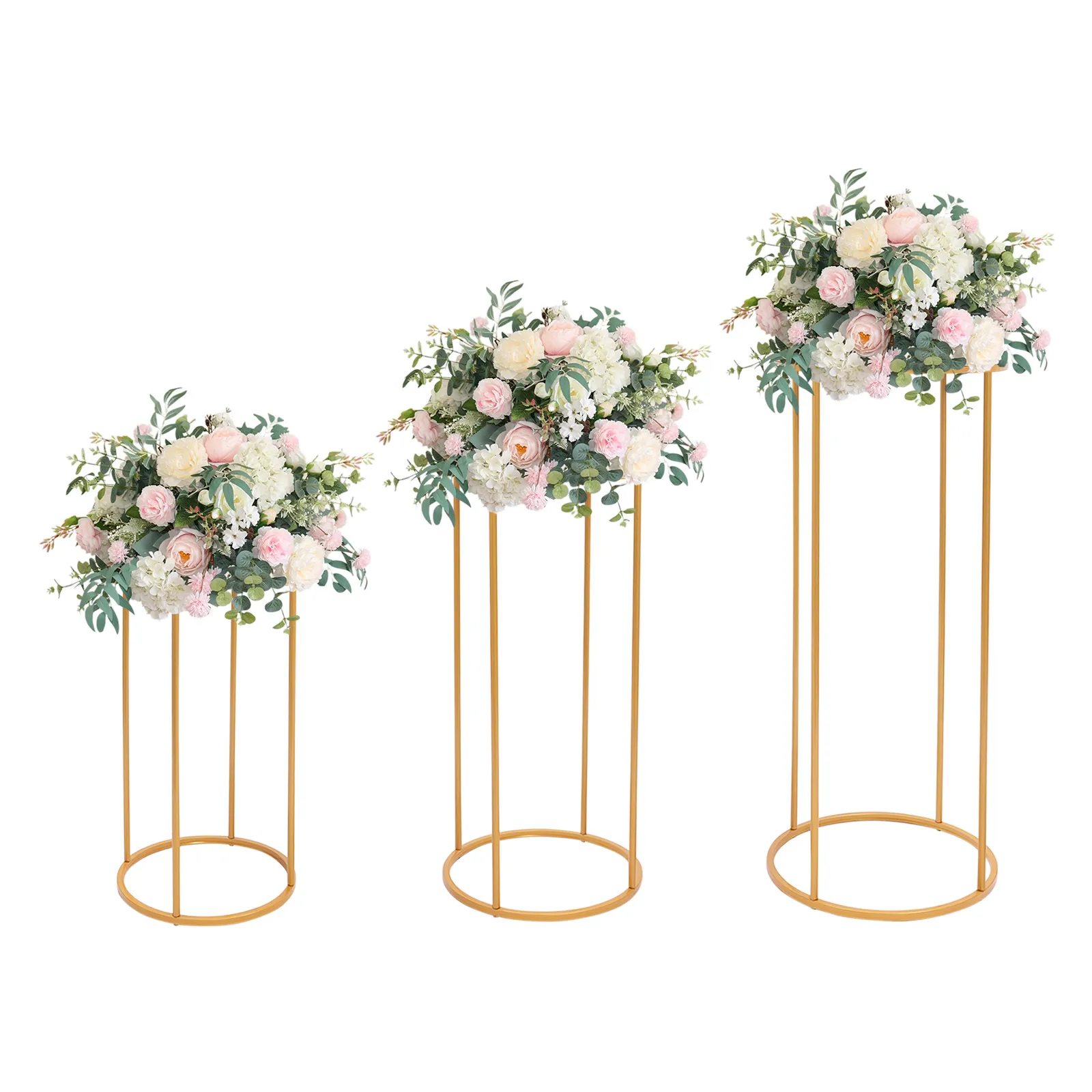 3PCS Wedding Flower Stands Round Holders 3 Sizes Racks Decorations Suitable For Wedding, Parties, Birthdays, etc