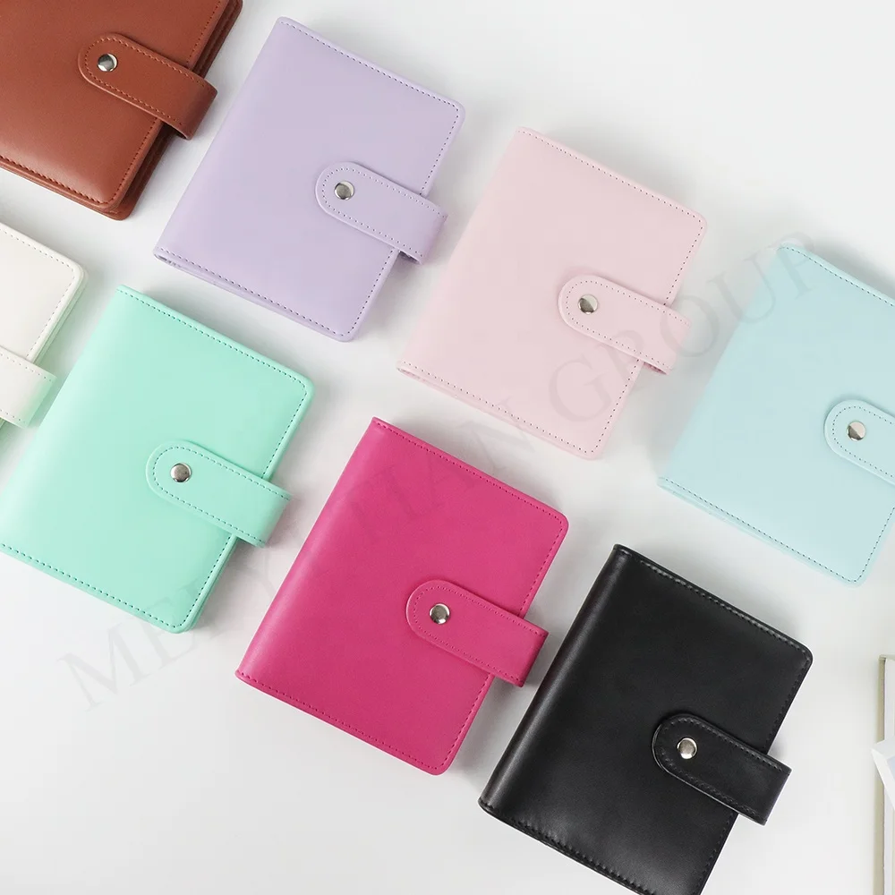 A7 PU Leather Binder Budget Wallet 6-Ring Refillable Notebook Cover Snap Planner Binder Loose-leaf Book Shell Binding Supplies