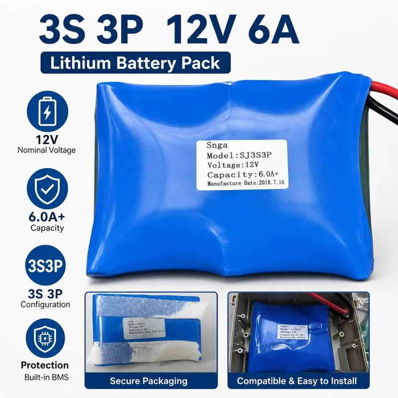 for Snga Elevator Battery SJ3B3C 12V 6.0A Rechargeable Lithium Battery Pack for Electric Loose Gate Device