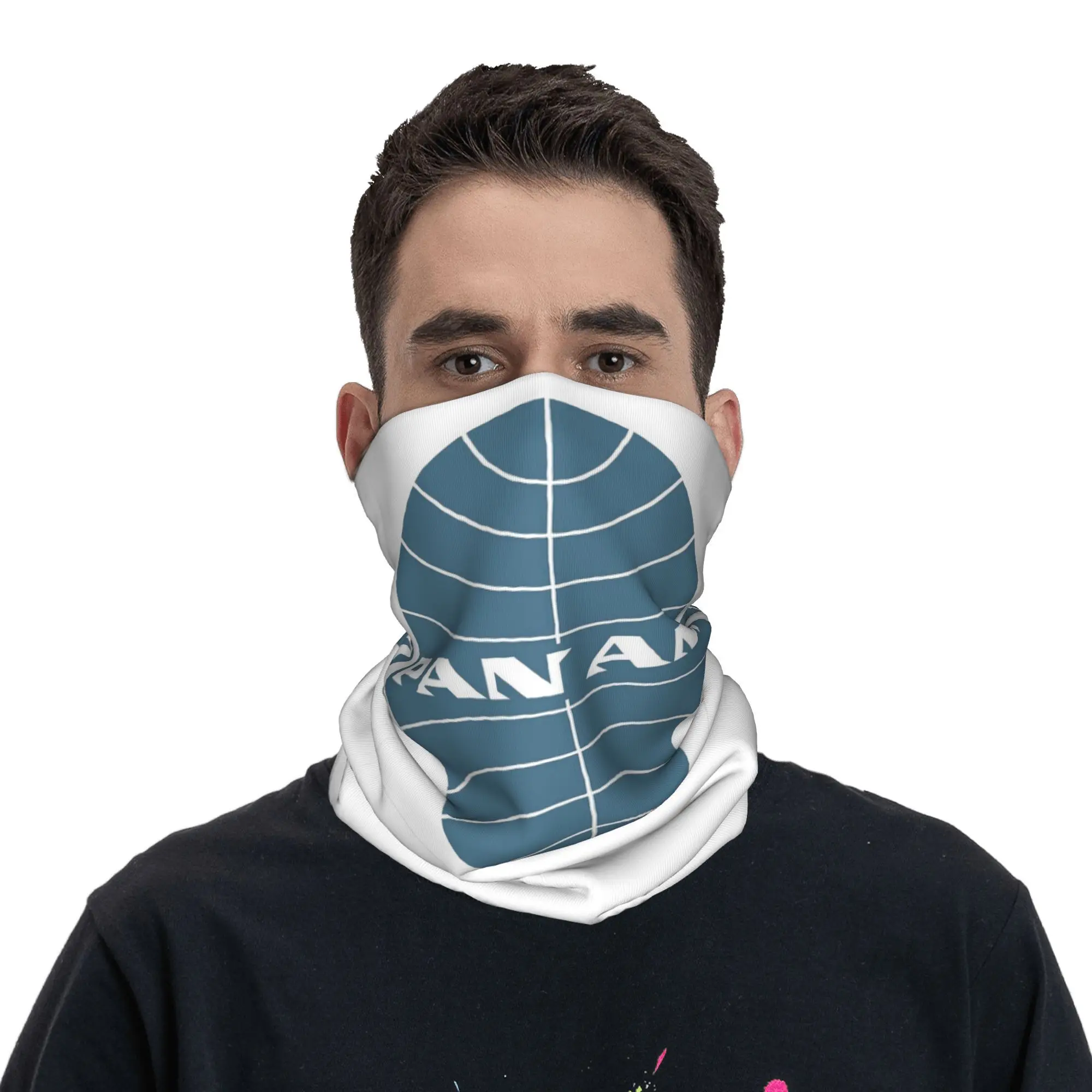 Глобус Pan Am раннего 1950-х годов, тонкая рамка, перевернутая бандана, чехол на шею, маска с принтом, шарф, многофункциональный велосипедный шарф, велосипедный шарф