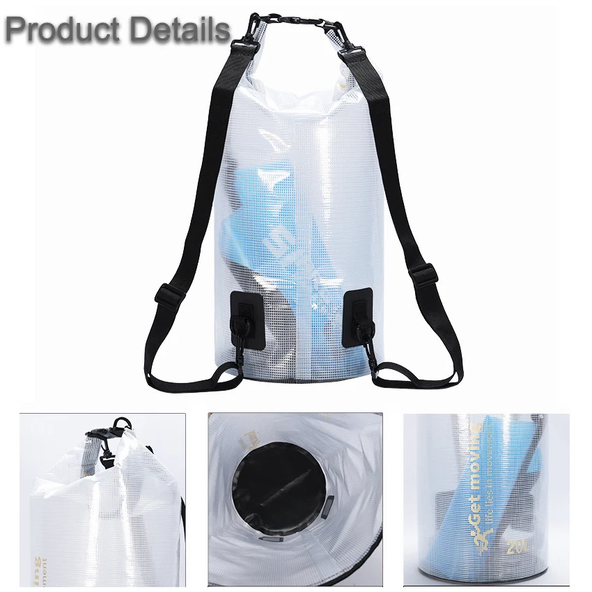 Get Moving Outdoor Storage Pack Pouch Swimming Ocean Pack Waterproof Travel Dry Bag Floating Diving Hiking Lightweight Backpack