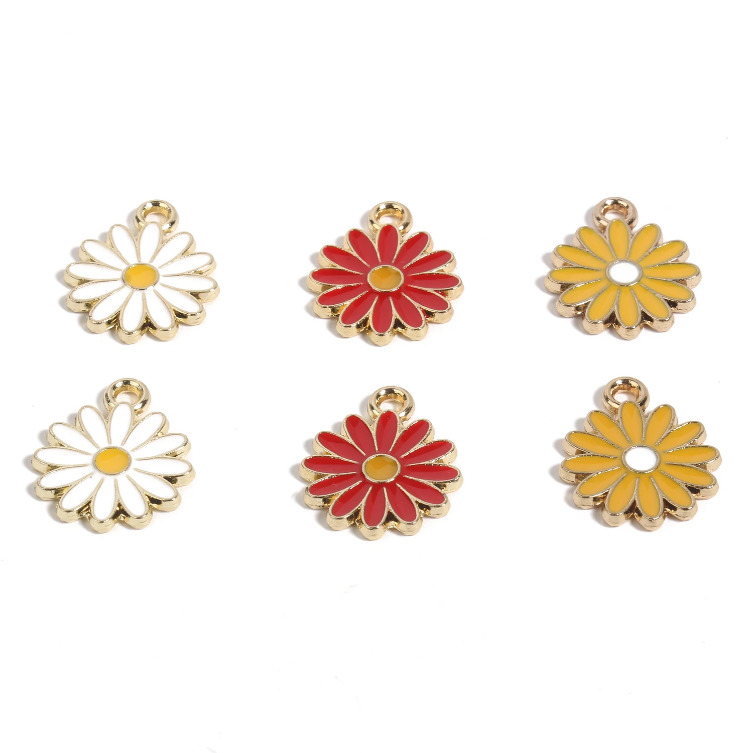 10 teile/los Weiß Rose Rot Farbe Daisy Charms Chrysantheme Blüten Anhänger Legierung Gold Ton für Schmuck Machen Zubehör