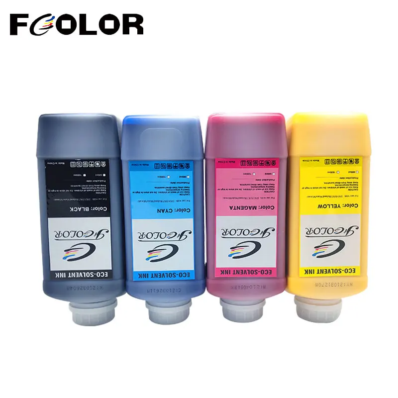 Fcolor 1000ML/Bottle 4 colors Outdoor Eco-Solvent Ink For Epson I3200 XP600 Eco solvent Printer Outdoor Banner Printing  Ink