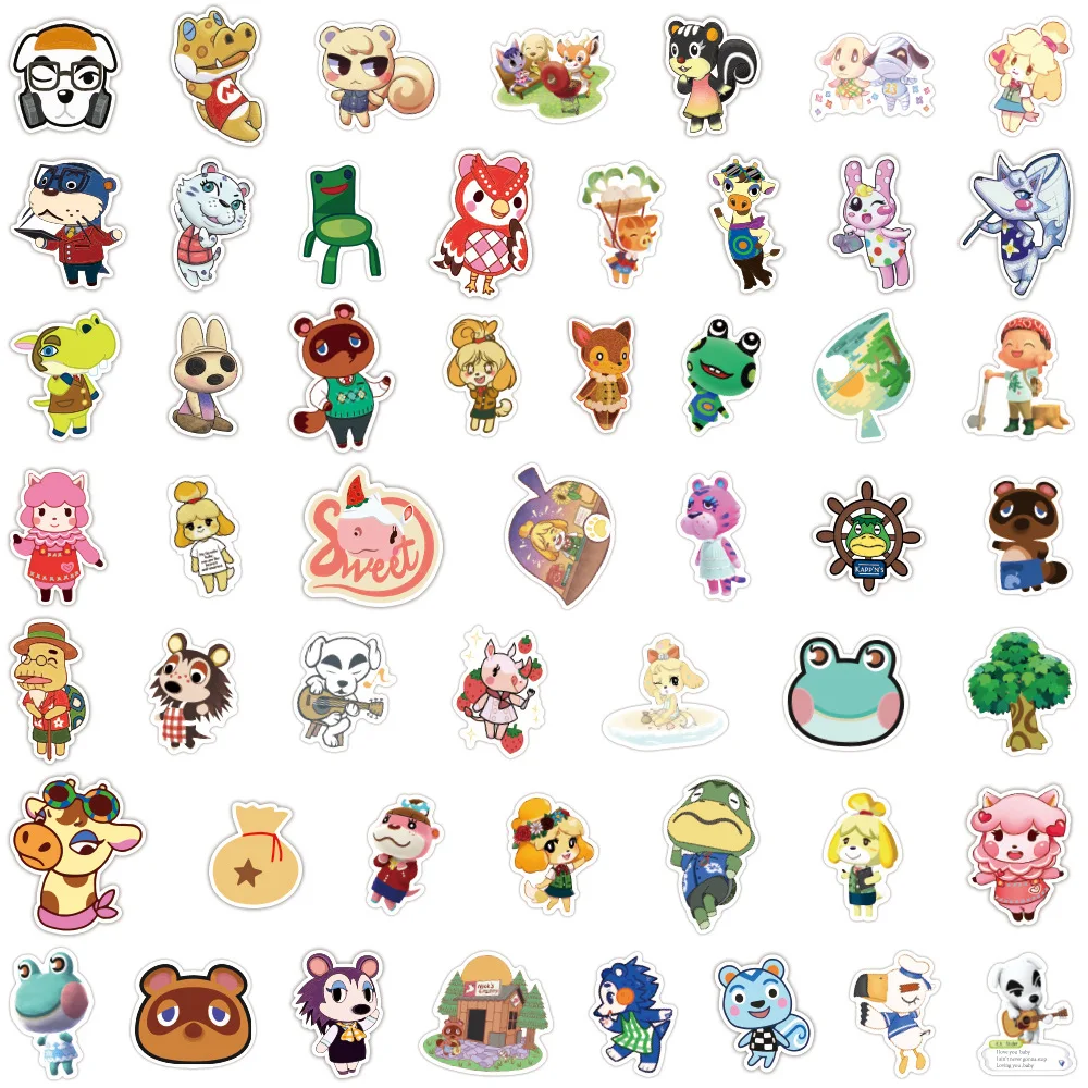 100PCS Game Animal Crossing Graffiti Stickers Cartoon Decals Scrapbook Diary Laptop Phone DIY Sticker for Kids Toy