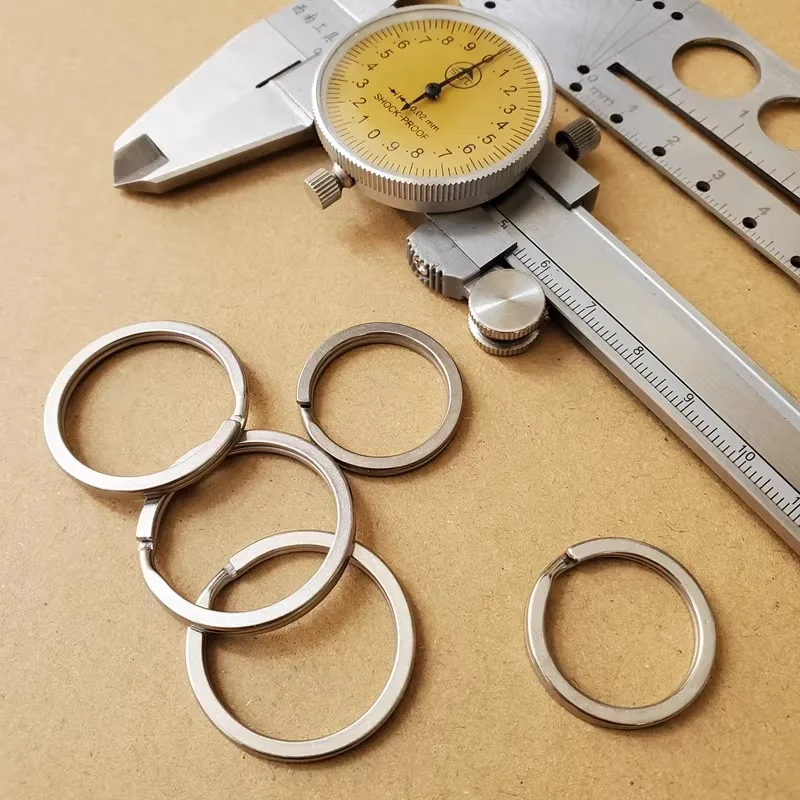 10 Packs 12/14/20/25/30 mm; Pure titanium alloy key rings; Flat rings; Hanging rings