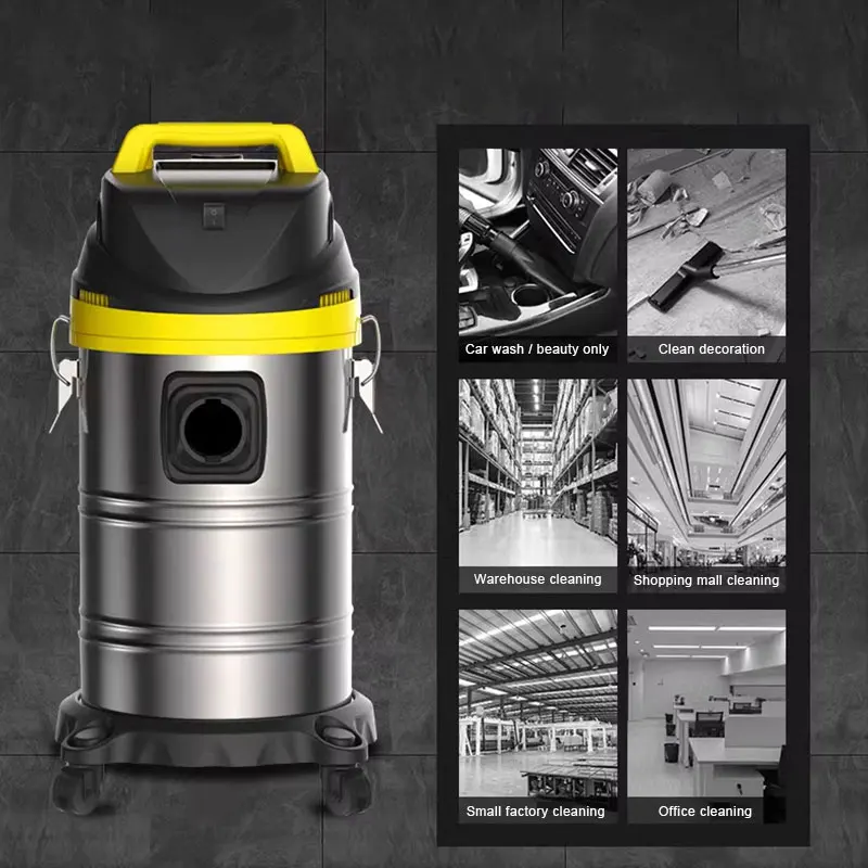 High Quality Electric New Wet & Dry Industrial Stainless Steel Vacuum Cleaner with 1500W Motor