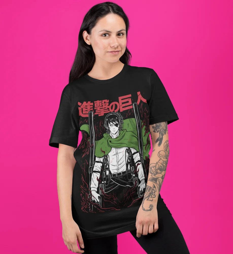 Hange Zoe T-Shirt Aanval Op Titan Aot, Anime,Manga Levi Eren Seizoen 4