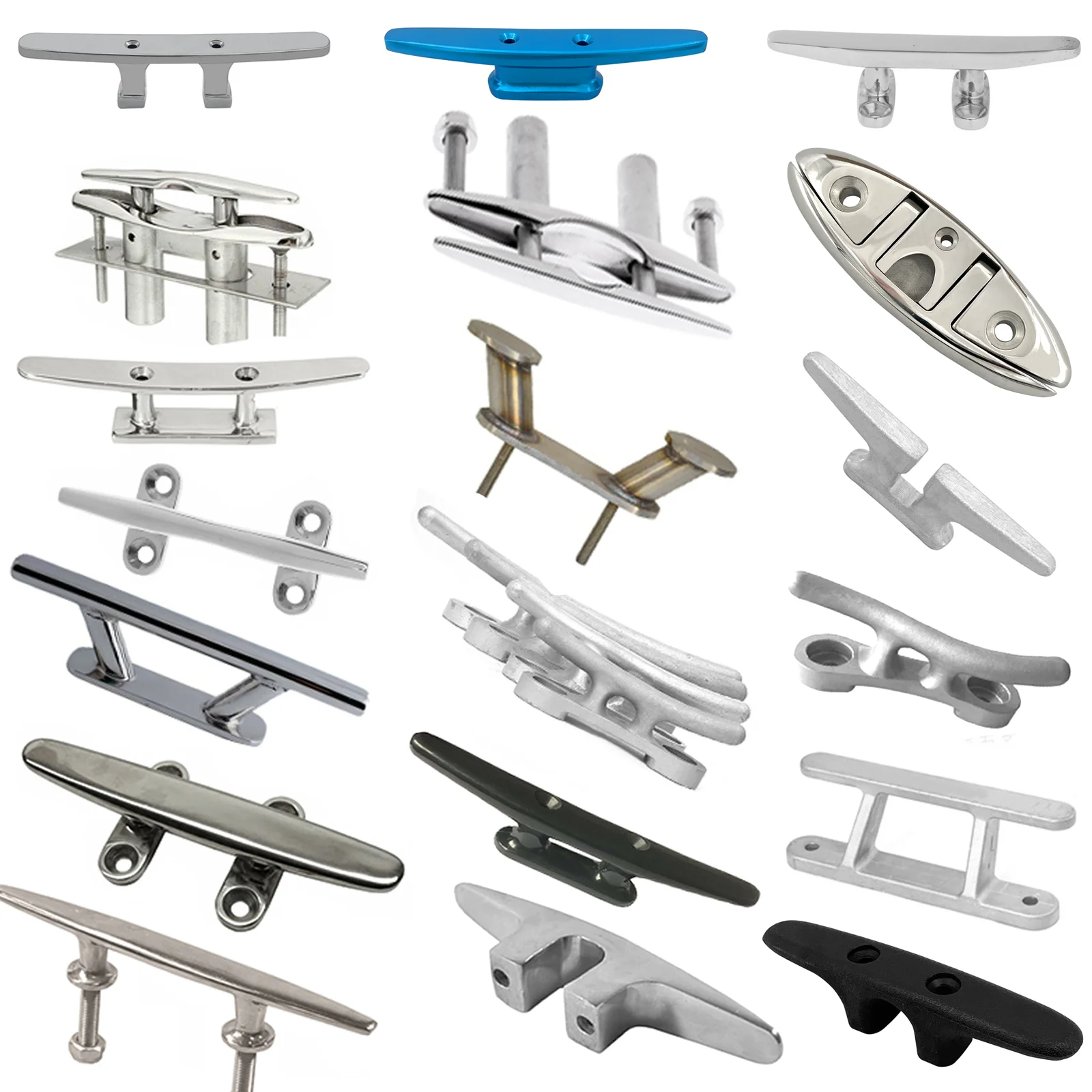 

STLF High Quality Stainless Steel/Aluminum Bollard Boat Cleat Rope Post Dock Cleat Flat Folding Mooring Marine Hardware Accessor