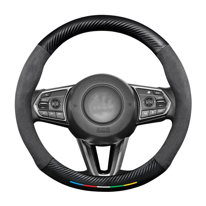 Car Suede Carbon Fiber Steering Wheel Cover For Acura MDX NSX TLX RDX ILX RLX CDX TLX-L TL RL ZDX ADX TSX RSX Integra Type-S RDX