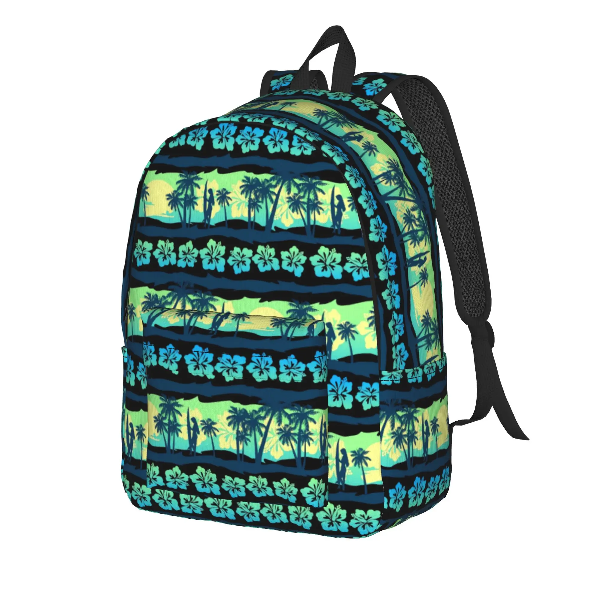 Tropical Frangipani Sunrise    Backpack Women  Breathable Backpacks Polyester Casual High School Bags Travel Design Rucksack