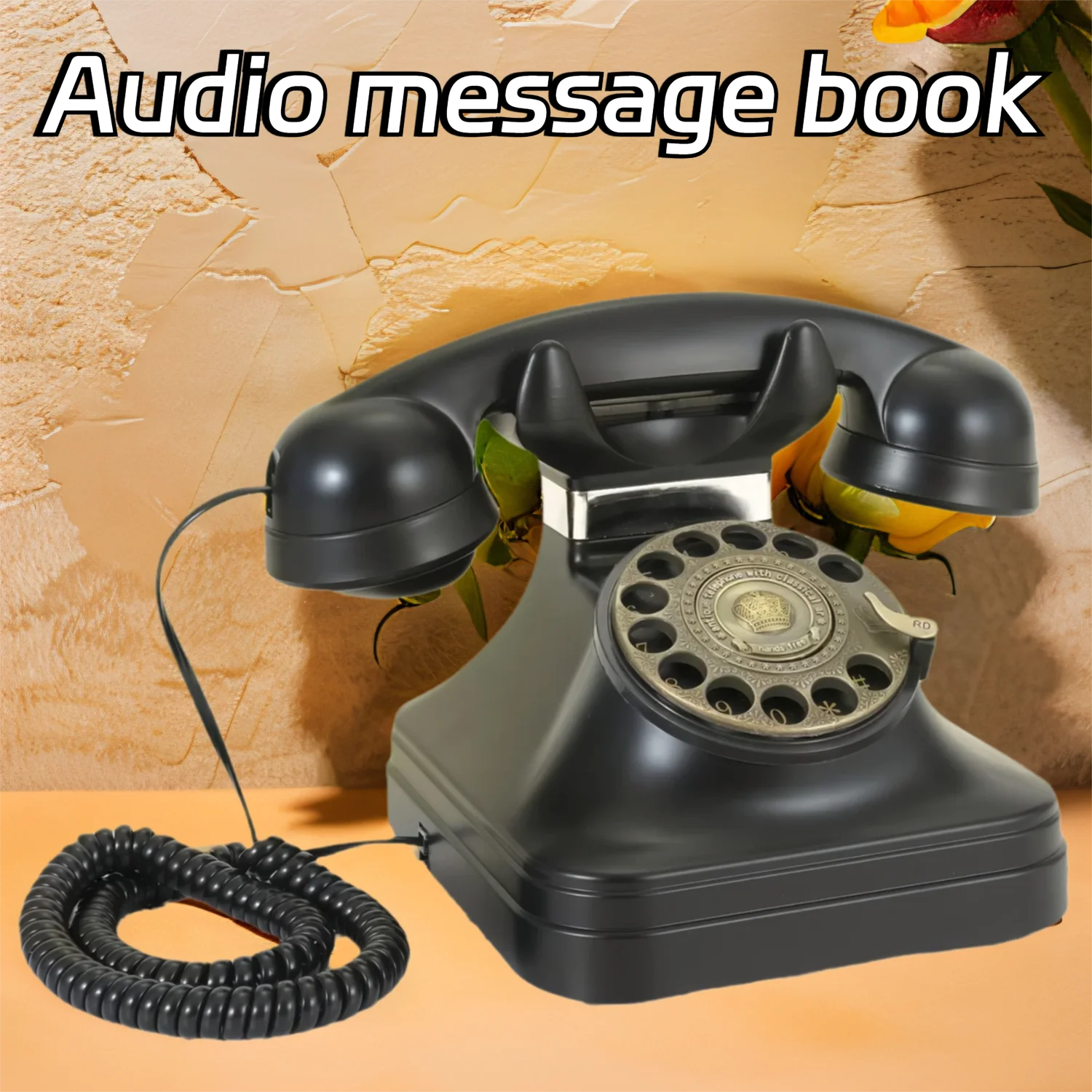 Retro phone audio sign-in book Wedding guestbook phone Guest voice blessing recording Party audio interactive phonetelephone