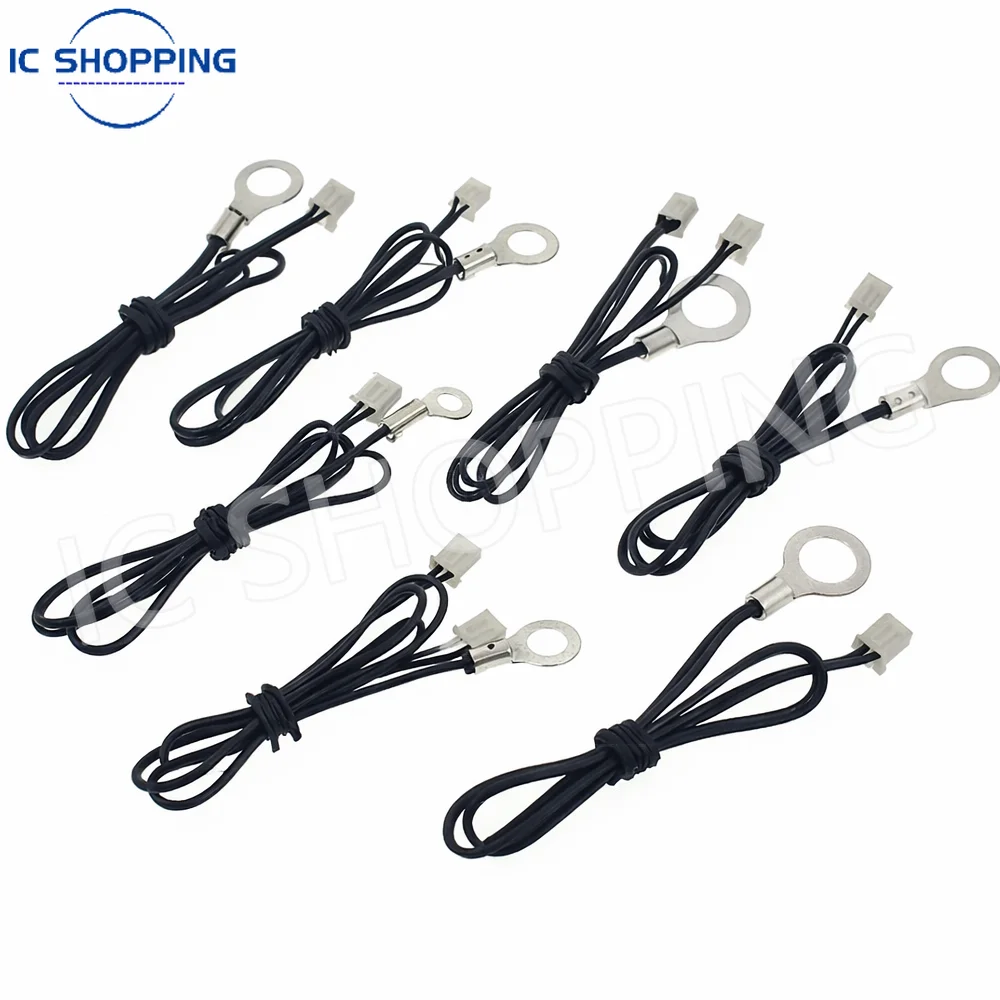 10PCS NTC Temperature Sensor OT Probe with Copper Ring 5K 10K 20K 50K 100K Thermistor B3950 1% Threaded Mounting