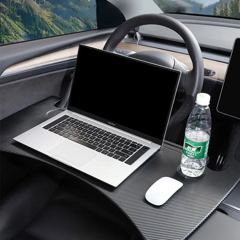 Table Desk Car Steering Wheel Laptop Tray Food Desk Portable Office Table For Tesla Model 3 Model Y 2022 2023 2024