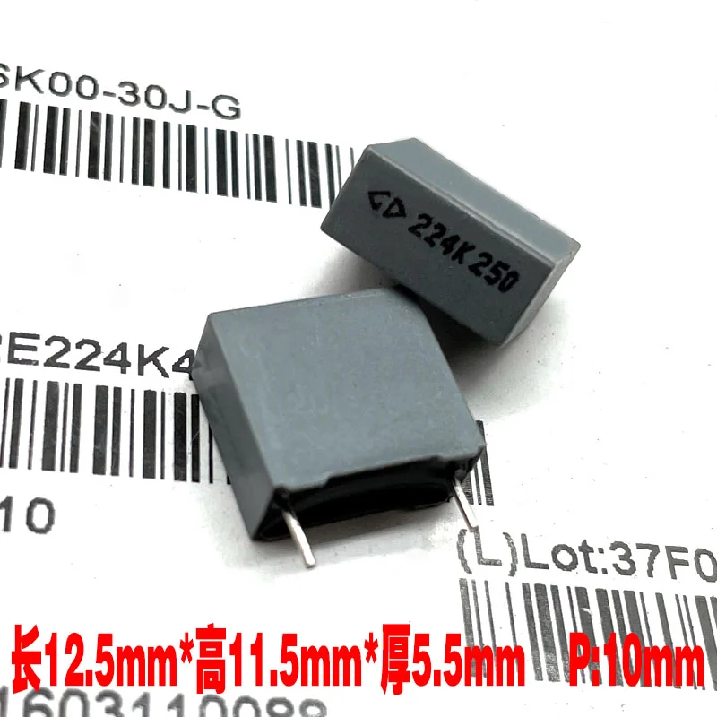 

20 шт. MKP 224 220nf 0,22 мкФ 250 В 2E медные датчики безопасности пленочный конденсатор C322E