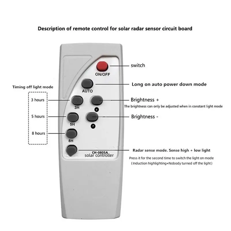 B49C 2X 3.2V 3.7V Automatic Control Lamp Board With Remote Control Solar LED Driver Board Human Body Induction A