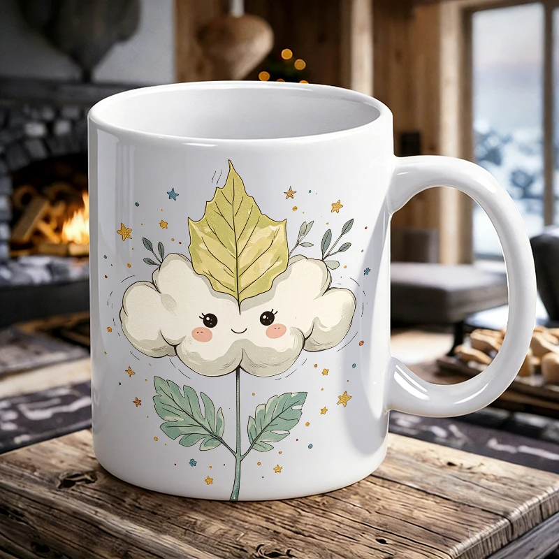 

Cup & Mug Set, Cute Cloud Leaf Flower Ceramic Mug, Coffee Cup, Milk Cup, Office Tea Cup, Drinking Cup, Gift for Friends
