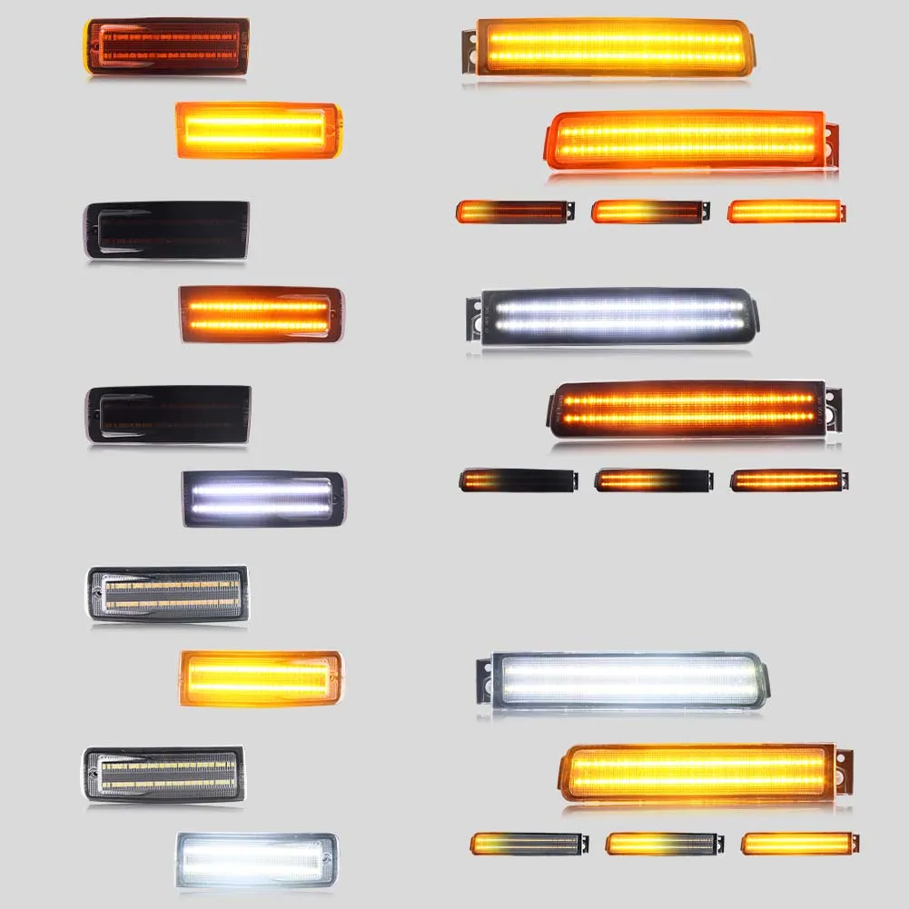 

2Pcs Front Bumper Parking Light Outer Side Marker Light Turn Signal Light DRL Light W/ LED For 1995 1996 1997 Lexus LS400