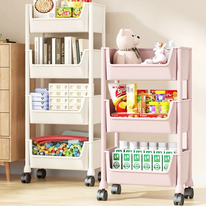 Snack Cart Storage Rack Living Room Balcony Bathroom Multi-Layer Gap Storage Schoolbag Mobile Kitchen Vegetable Rack