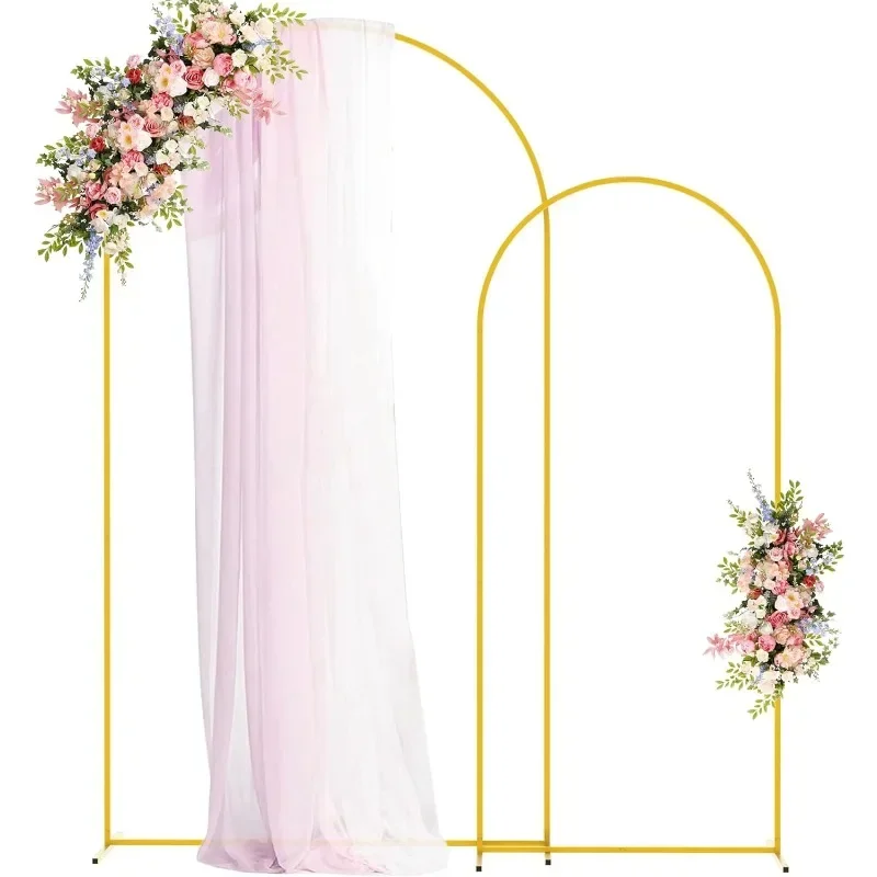 

Metal Arch Backdrop Stand Set of 2 Gold Wedding Arch Stand 7.2FT & 6FT Arched Backdrop Frame