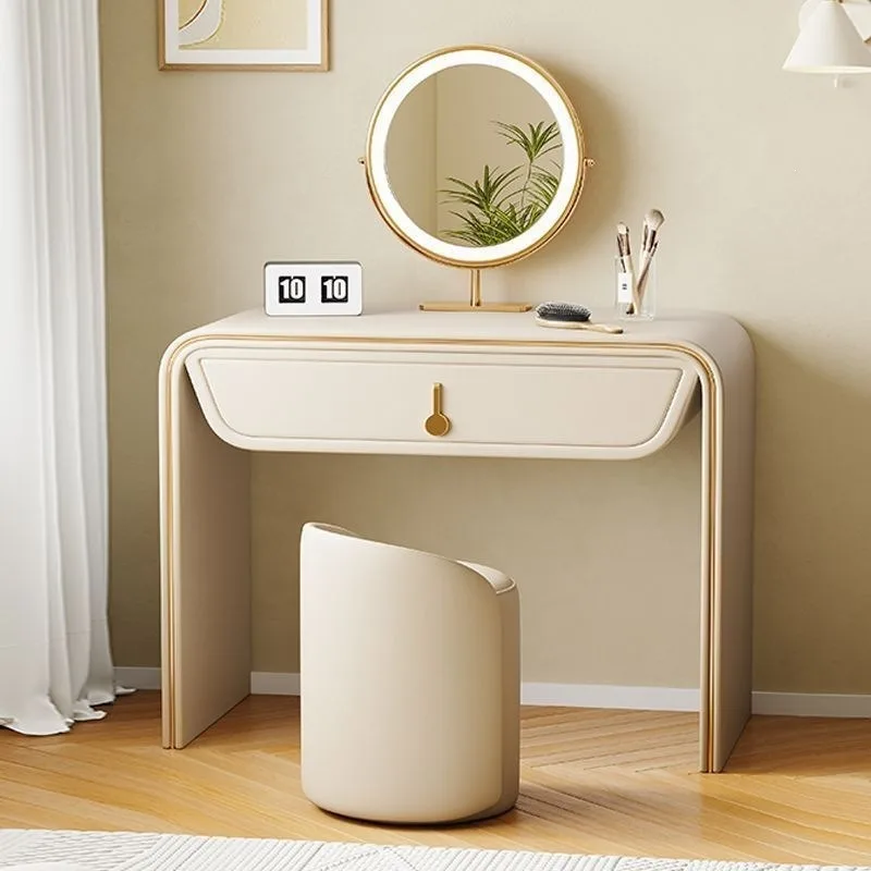 Dresser simple bedroom simple modern makeup table, creamy small light luxury makeup table design dressing table