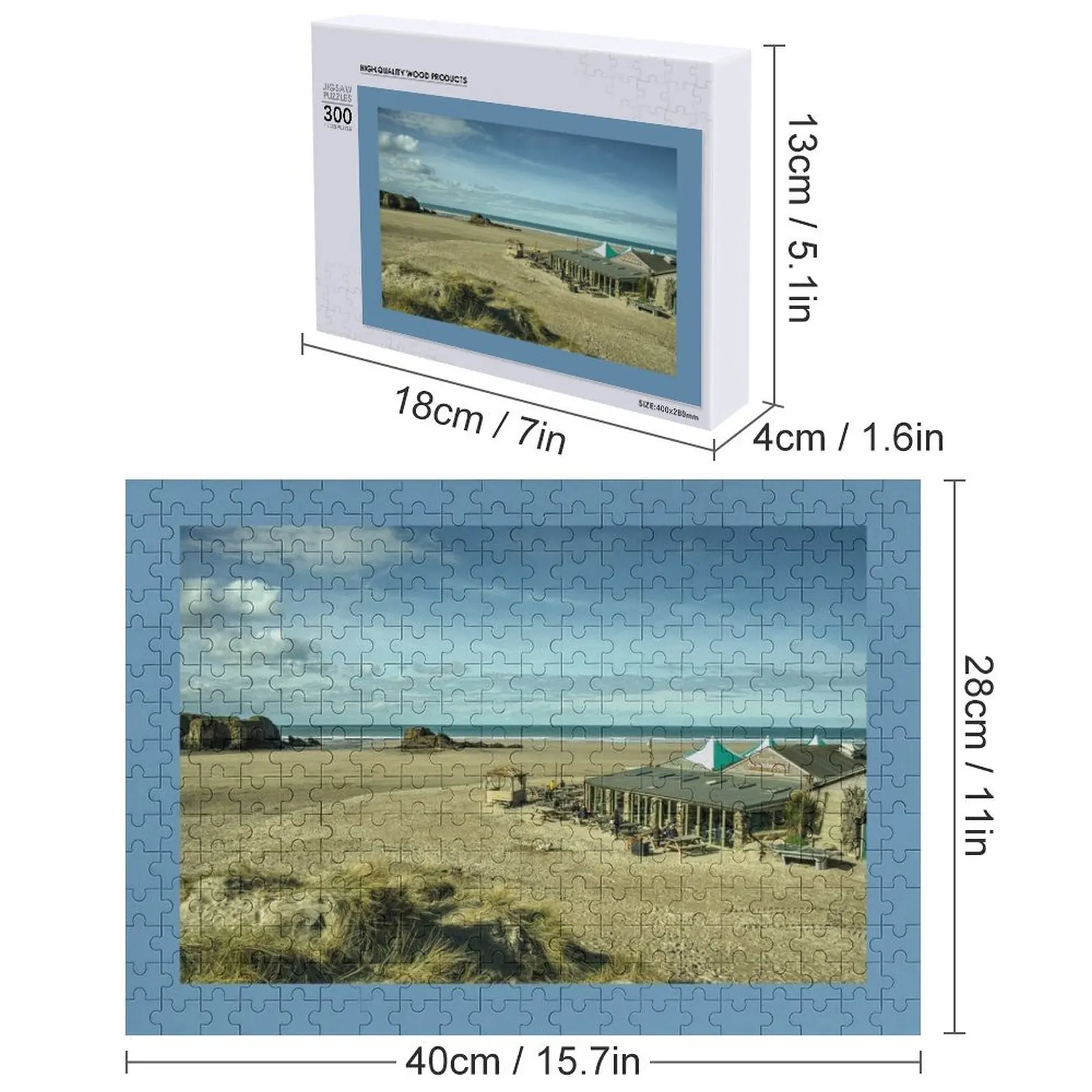 Le pub sur la plage Puzzle avec Photo personnalisée Photo en bois Puzzle en bois personnalisé pour adultes Puzzle