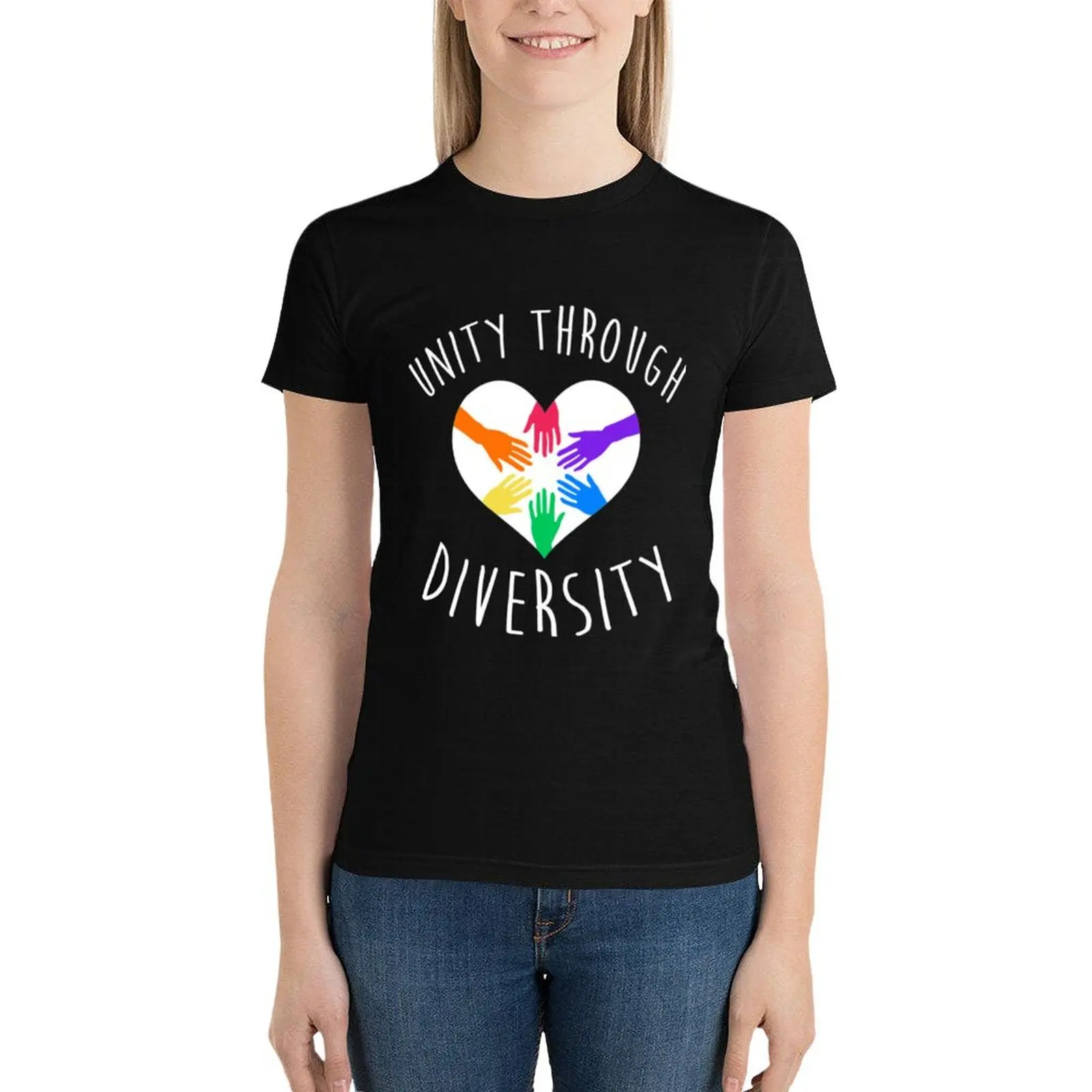 Unity Through Diversity Differences Celebrate Gift T-Shirt hippie clothes oversized t shirts for Women