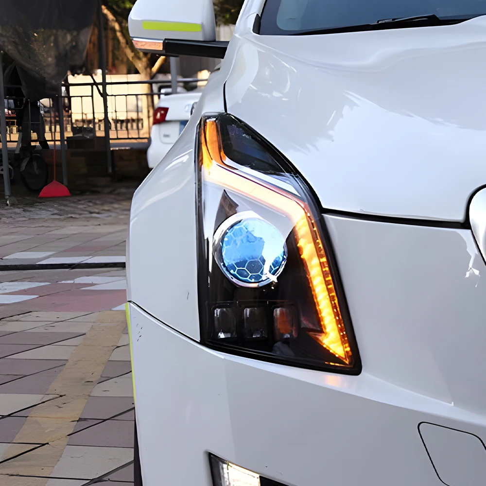 

Автомобильные передние фонари для Cadillac ATS 2014-2018, светодиодные автомобильные фары в сборе, обновление, стиль демонов, глаза, линзы проектора, аксессуары для инструментов