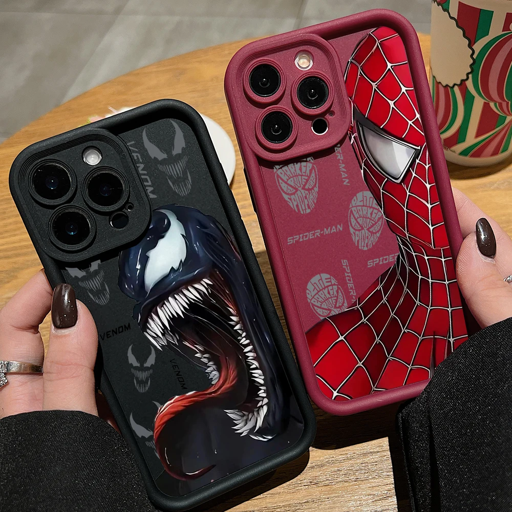 Black Venoms Spiders-Man Phone Case for Xiaomi Redmi Note 14 13 12s 12 11 10 9s 9 8 7 Turbo 4 Pro Plus 4G 5G Soft TPU Back Cover