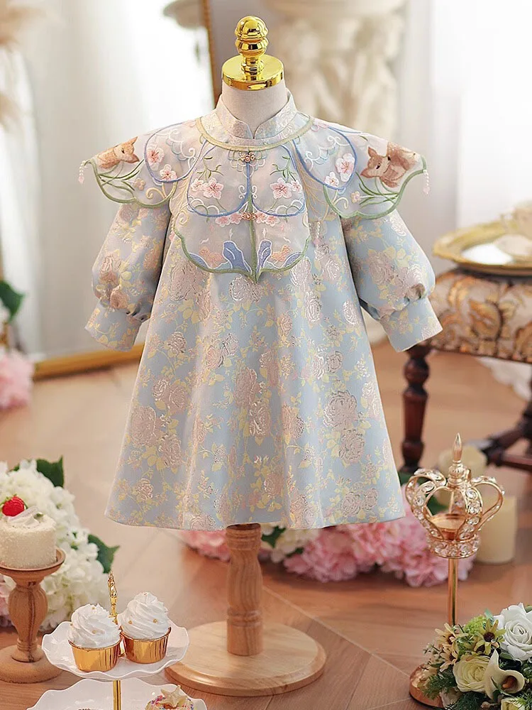 Birthday Princess Dress  summer Baby Girl  Tang Suit Clothes Girl Chinese Style Traditional