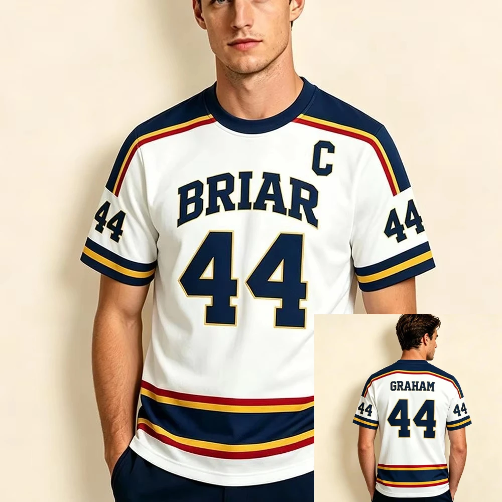 2026 Summer Hot Off Campus Briar University Hockey Jersey Graham 44 DI LAURENTIS 66 Cosplay T-shirt Men Women Streetwear Tees